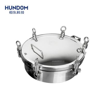 China Pharmacy Hengdong Stainless Steel Pressure Manway Tank Sanitary Round Manhole Cover for sale