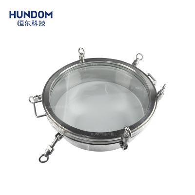 China Food Cheap Economic Type Sanitary Stainless Steel Rectangular Round Glass Manhole Cover For Tank for sale