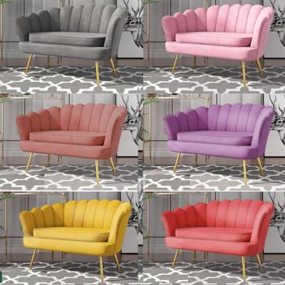 China Nordic Armchair Set Sofa Loveseat Sofa Modern Metal Foot Living Room Velvet Sofa for sale