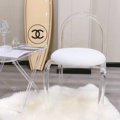 China Removable Cover Chair Backrest Transparent Creative Simple Acrylic Crystal Chair Acrylic Dining Chair for sale