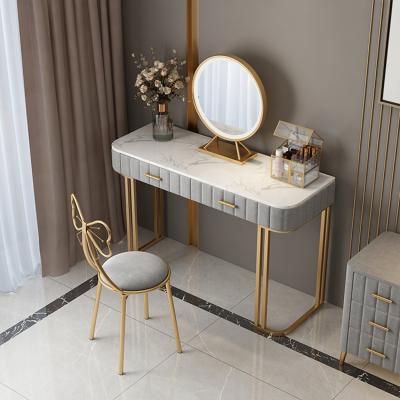 China (Other)Adjustable Elegant Nordic Marble Bedroom Dresser Dressing Table With Mirror for sale