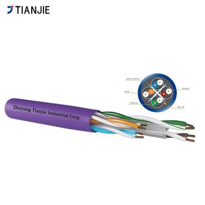 China Cat6 F-UTP 23AWG 4 pares de cabo de comunicação trançado multinúcleo sólido de cobre nu 305m à venda