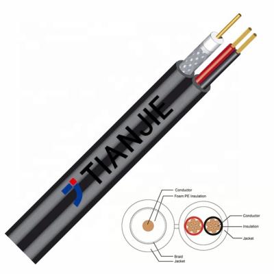 China Chaqueta de PVC compuesta coaxial coaxial coaxial del cable de transmisión de 75 ohmios RG59+2C 0.5m m en venta