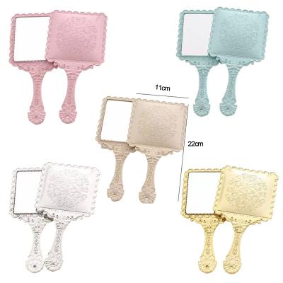 China Wholesale Eyelash Extension Makeup Heart Shapes Anti-falling Acrylic Handheld Square Mirror Mirror Makeup Single Side for sale