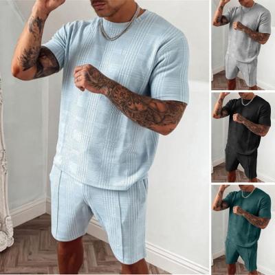 China 2022 Custom Mens Suit 100% Cotton Shorts Sleeve Trend Youth Mens Sports Casual Jogger Plus Size Custom Mens Tracksuit for sale