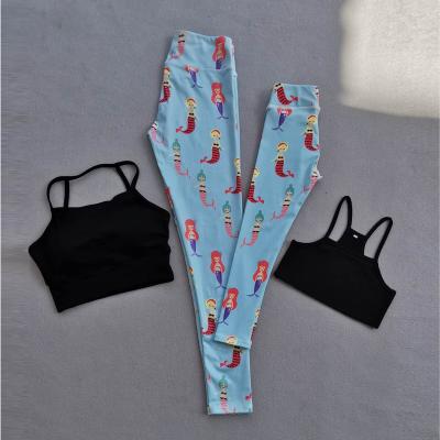 China Wholesale Breathable Parent Child Yoga Printed Clothes Set Elastic Girls Kids Sport Mommy And Me Cute Gym Fitness Yoga Wear for sale