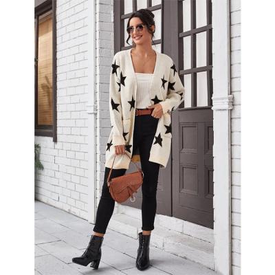 China Wholesale High Quality Sweater Long Cardigan Anti-wrinkle Women Stars Sweater Cardigan for sale