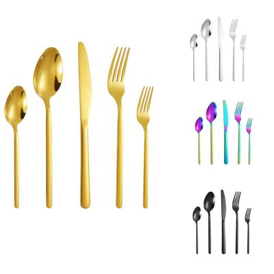 China Viable Wholesale Thickened Metal Knife Spoon Fork Stainless Steel Cutlery Set for sale