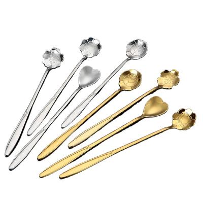 China Hot Selling Viable Design Flower Shape Stainless Steel 304 (18/8) Mixing Spoon for sale