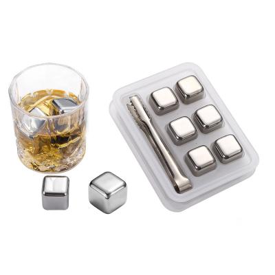 China Viable Wholesale Reusable Whiskey Food Grade Stone 304 Stainless Steel (18/8) Ice Cube For Bar for sale