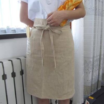 China Wholesale Custom Made Eco-frienly Casual Fashionable Canvas Japanese Korean Half Apron For Kitchen for sale