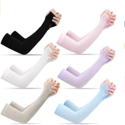 China Antibacterial UV Protection Cooling Arm Sleeves For Women Men , Long Protective Cycling Sunblock Arm Cover for sale