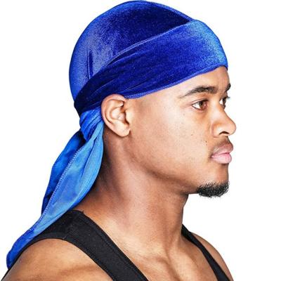 China Wholesale Muti-function Dot Korea Unisex Men Doo Rags 360 Waves Extra Long Straps Velvet Men Du Rag Durags High Quality for sale