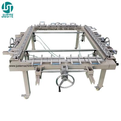 China Professionele handmatige schermraam rekmachine Clamp Mechanische pneumatische drukmachine zijde scherm rekmachine Te koop