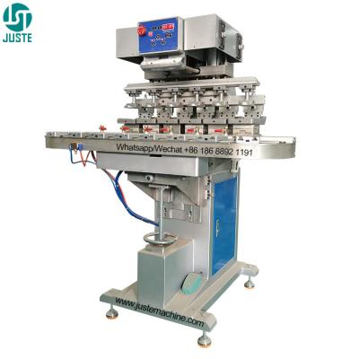 China 6 Color Conveyor Pad Printer Automatic Pad Printing Machine For PVC PU Golf Christmas Ball Logo Birthday Number Candles for sale