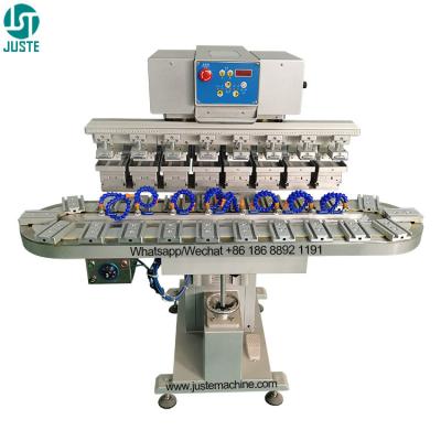 China Uv Curing Ink Conveyor Pad Printer 8 Color Single Consumables Pad Printing Machine For Skateboard Wheel Plastic 8 Inch Te koop