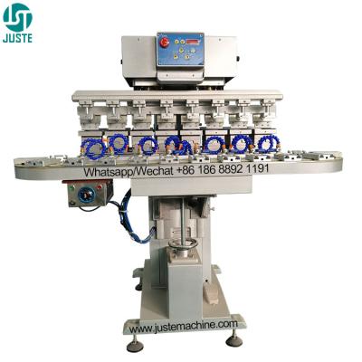 중국 Sealed Ink Cup Pad Printing Machine Conveyor 8 Color Tampografia Maquina Blade Pad Printer For Silicon Rubber Bumper 판매용