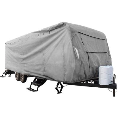 China Waterproof 15' - 17' Travel Trailer RV Covers Water Resistant Nonwoven RV Covers Soft RV Cover for sale