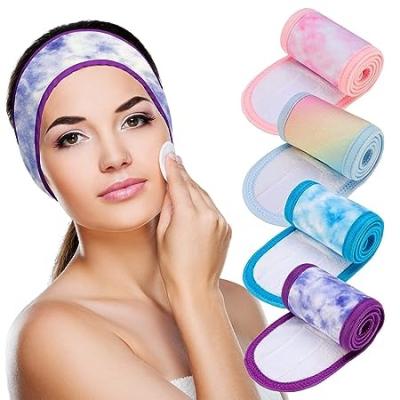 China Super Soft High Absorbency Spa Facial Headband Make Up Wrap Head Terry Cloth Headband Adjustable Towel For Face Washing for sale