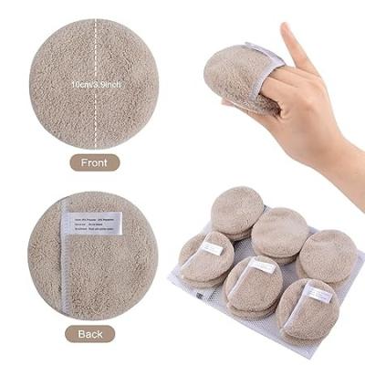 China Reusable Super Soft High Absorptivity Microfiber Cloth Face Detergent Face Detergent Washable Round Laundry Bag for All Skin Types for sale