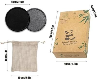 China Super Soft High Absorptivity Black Soft Reusable Cotton Makeup Remover Pad For Face Pad - Washable Bamboo Cotton Round With Laundry Bag for sale