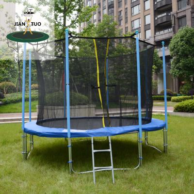 China JianTuo 10FT Gymnastics Outdoor Round Trampoline Kids Trampoline With Safety Fence Manufacturer And Exporter for sale