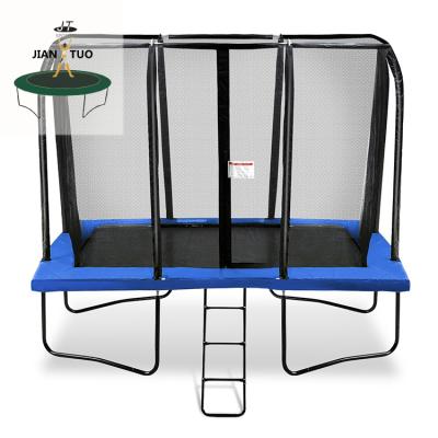 China With JianTuo 7X10FT Protective Net Springs Rectangle Rectangle Outdoor Trampoline for sale