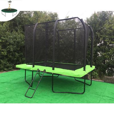 China JianTuo Four Legs TUV GS Galvanized Rectangular Trampoline With Nets 7X10FT for sale