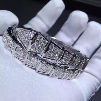 China Volle Pavé-Diamanten Serpenti Luxusweißgold des schmuck-Armband-18K zu verkaufen