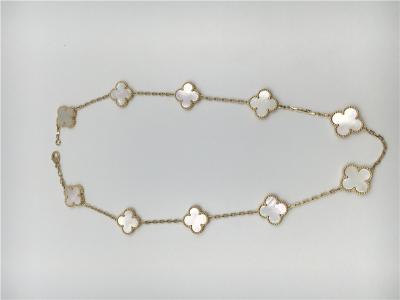 China Het witte Gele Goud van de Moeder van Parel Van Cleef Arpels Alhambra Halsband 18k Te koop