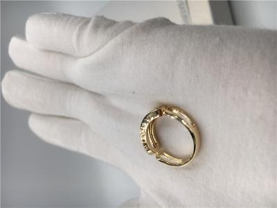 Cina Oro giallo mezzo Empety 3 Diamond Ring muoventesi dei gioielli del 18K Parigi delle donne in vendita