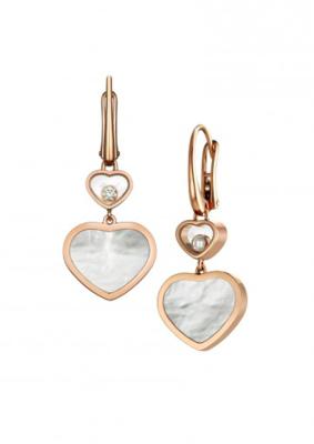 China Pendientes felices 18K del corazón del oro de la joyería de las señoras Chopard con la piedra natural de los diamantes en venta