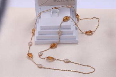 China Lange Motive Luxusgoldschmuck-wirkliche Goldreplik-Schlange Boheme Halsketten-16 mit Diamanten und Citrins-Hinweis JCL01018 zu verkaufen