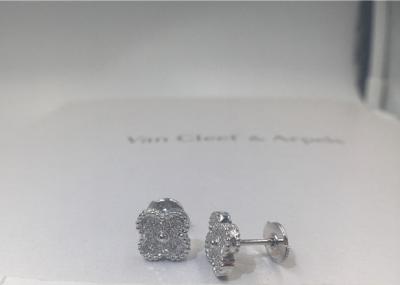 China Süßes Alhambra Earstuds 18K Weißgold-runde Diamanten Vans Cleef Arpels zu verkaufen