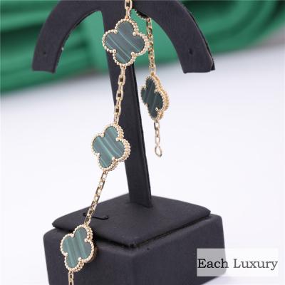 Κίνα Women Van Cleef και βραχιόλι 5 κίτρινο χρυσό Malachite VCARL80900 Arpels Alhambra μοτίβων προς πώληση