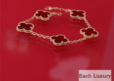 Κίνα Alhambra Bracelet Van Cleef και Arpels 5 μοτίβα 18K κίτρινο χρυσό Carnelian κόκκινο πέτρινο VCARD35500 προς πώληση