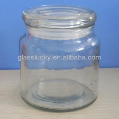 China China Hot Sale 12oz Clear Candle Glass Jar With Lid For Home Decoration for sale