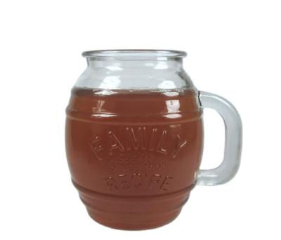 China Modern creative large size 1000ml beer glass mug with handle for sale