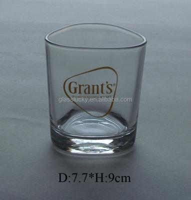 China Viable Triangle Shape Fashion Glass Mug With Printing Logo For Sale for sale