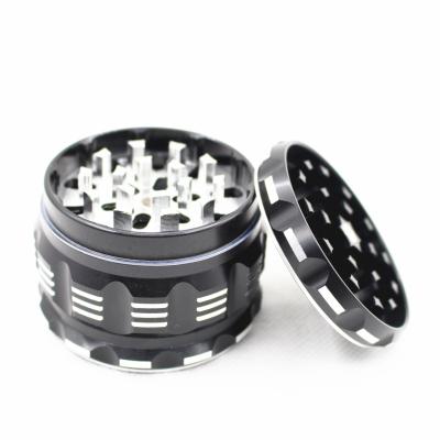 China Polygon Herb Grinder New Style 4Parts Diameter 6Colors 63mm Diameter 63mm ZINC ALLOY Sharp Concave Aluminum Grinder for sale