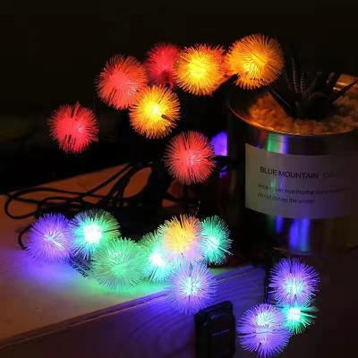 China Romantic Eight-function 10M100LED Balls Christmas Hairy String Lights Holiday Decoration Lights Strip Light for sale