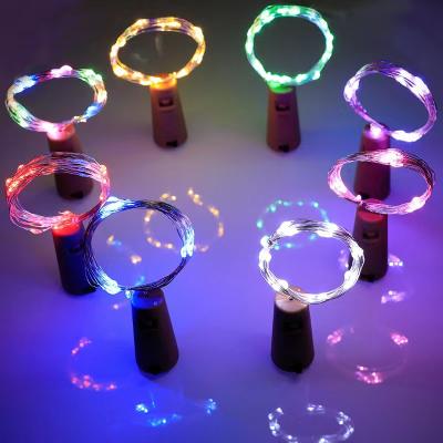 China Copper Wire String Lights 1M 10L/2M Copper Wire 2OL Light Mini LED Indoor Creative Fairy Light Copper Wire Wine Cork String Light for sale