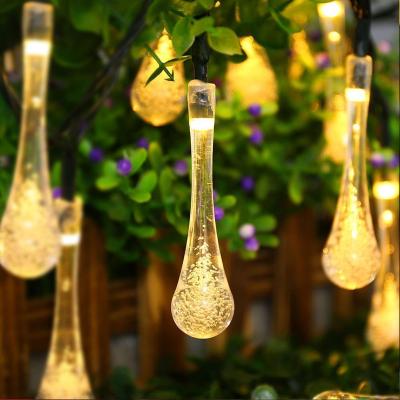 China Outdoor Solar String Lights 5M/20LED 8 Function Water Lamp String Holiday Decoration Garden Light for sale