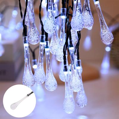 China Outdoor Solar String Lights 12M/100LED 8 Function Water Lamp String Holiday Decoration Garden Light for sale