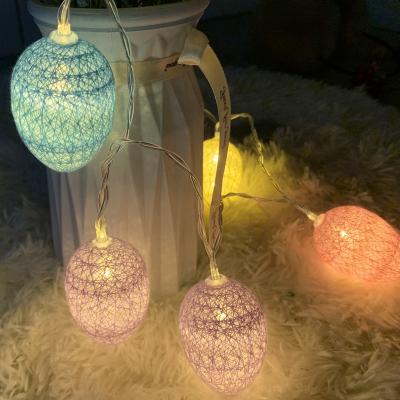 China 3M 20LED Ornament Cotton Ball Egg LED String Lights Battery USB Easter Decorations Romantic Indoor Easter Light for sale