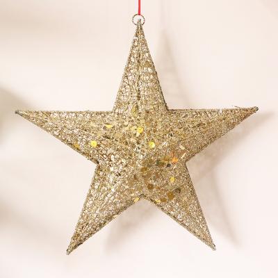 China Five-pointed Hollow Star Opening Star Wedding Mall Stage Layout Five-pointed Hollow Iron Party Celebration Festival Decoration Christmas for sale