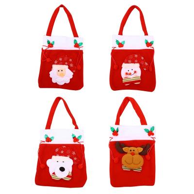 China Christmast Ornament Christmas Tote Candy Bag Xmas Pile Drawstring Purse For Festival New Year Decoration for sale