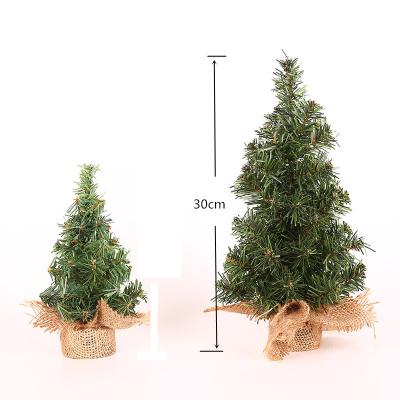 China Hot-selling PVC Christmas Tree Table 30cm Green Artificial Tree Window Desktop Decoration Ornaments Mini Christmas Tree for sale