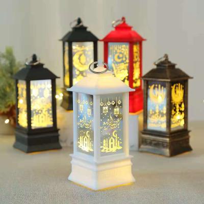 China H13cm Ramadan Lantern Eid Mubarak Retro Muslim Festival Decoration Eid Al-Fitr LED Lighting for sale