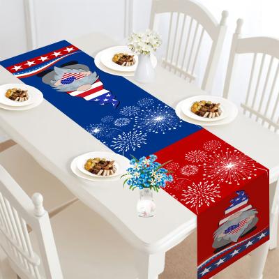 China 2022 festival decoration selection America Independence Day table runner 30*182CM table decorations polyester tablecloth for sale